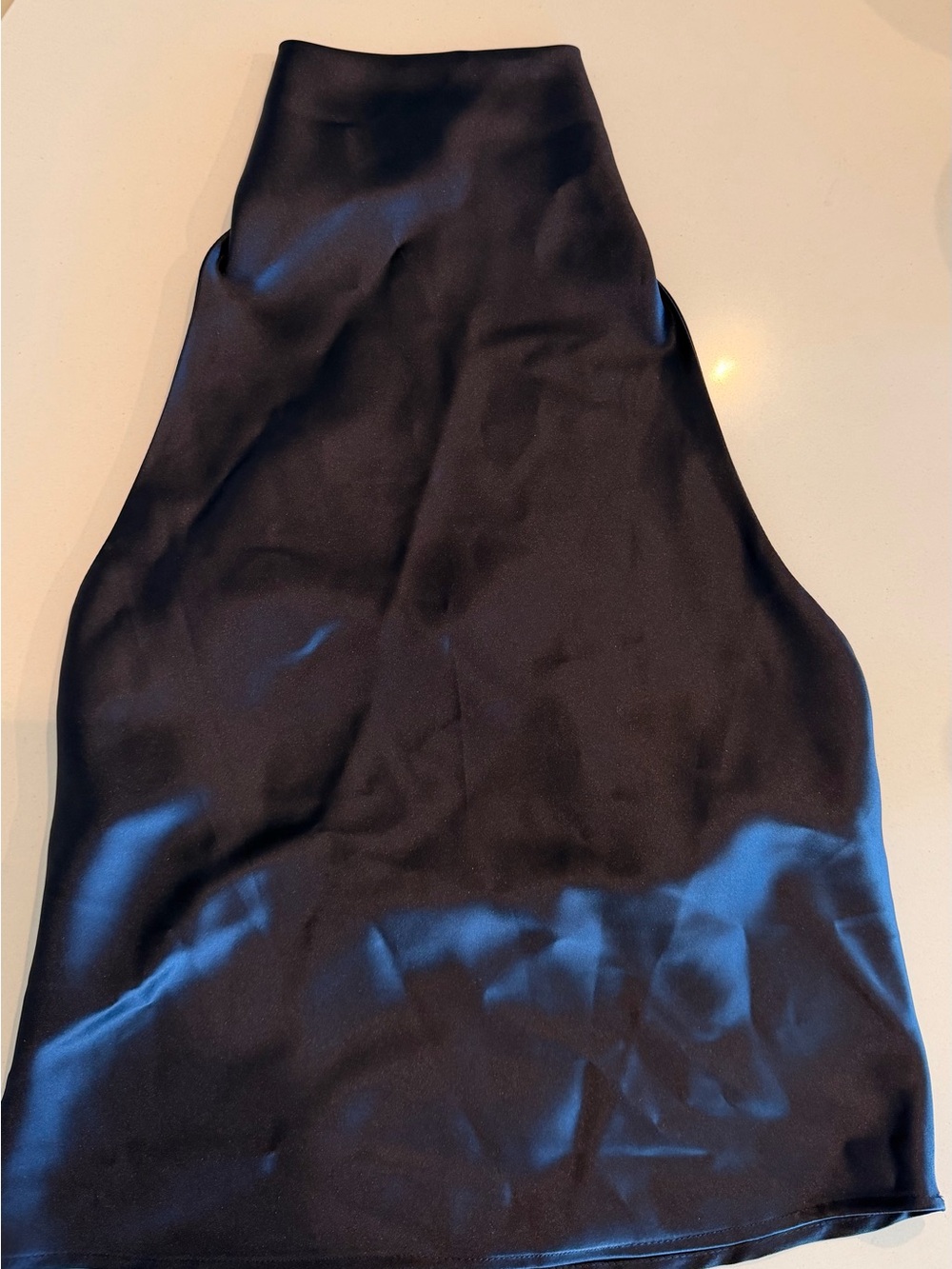 Zara Navy Satin Halter Tank Top - Picture 2 of 4